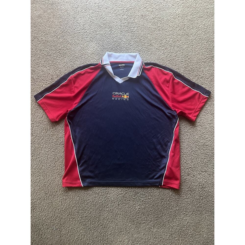Oracle Red Bull Racing F1 Soccer Jersey HOLLISTER Sz L Boxy Fit Verstappen